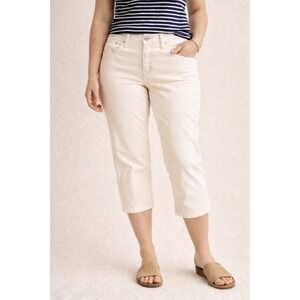 Levis Classic Capri Pants Womens 6 Cream Off White Stretch Cotton Capri Jeans